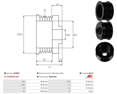 Belt pulley, alternator, Image 4