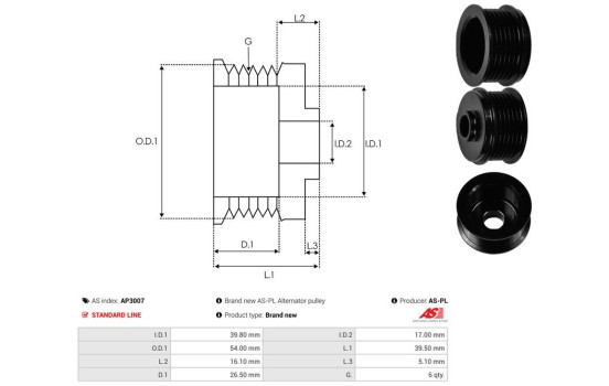 Belt pulley, alternator, Image 4