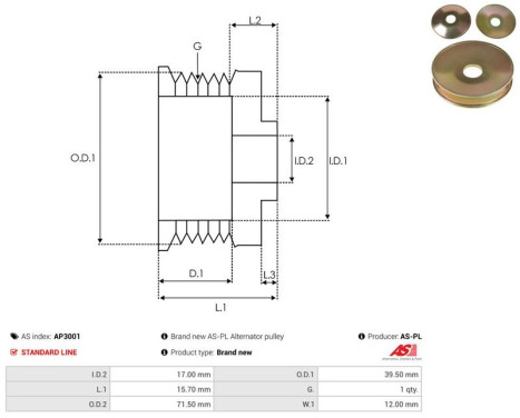 Belt pulley, alternator, Image 4