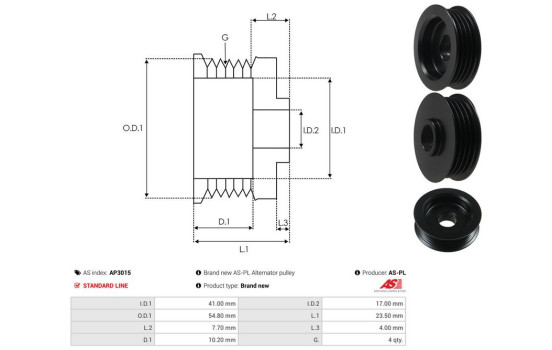 Belt pulley, alternator, Image 4