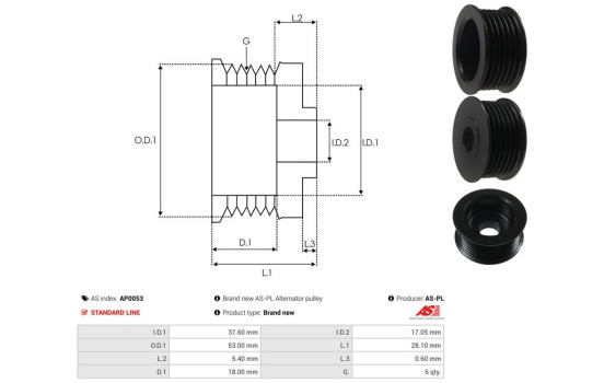Belt pulley, alternator, Image 4