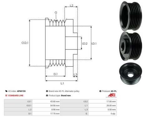 Belt pulley, alternator, Image 4