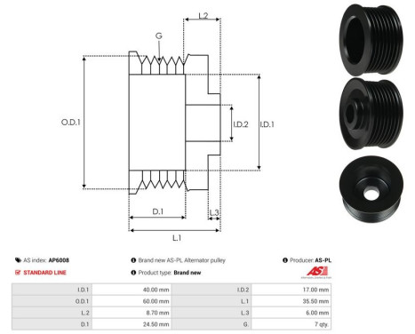 Belt pulley, alternator, Image 4
