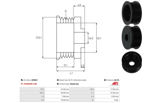 Belt pulley, alternator, Image 4