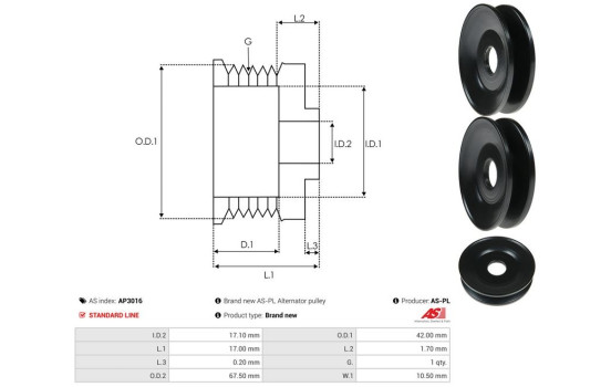 Belt pulley, alternator, Image 5