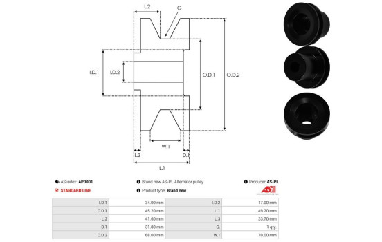Belt pulley, alternator, Image 4