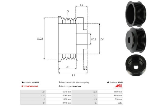 Belt pulley, alternator, Image 4