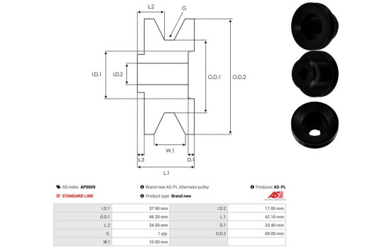 Belt pulley, alternator, Image 4
