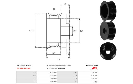 Belt pulley, alternator, Image 4