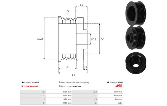 Belt pulley, alternator, Image 4