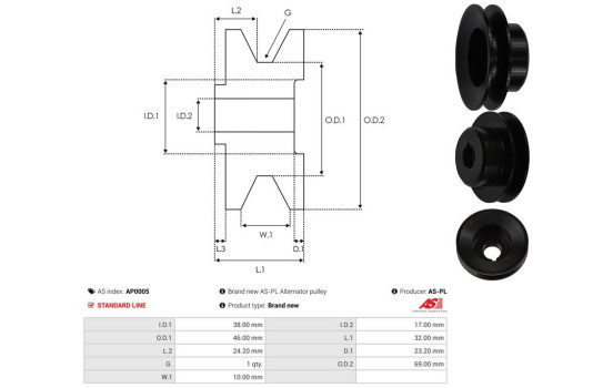 Belt pulley, alternator, Image 4