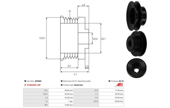 Belt pulley, alternator, Image 5