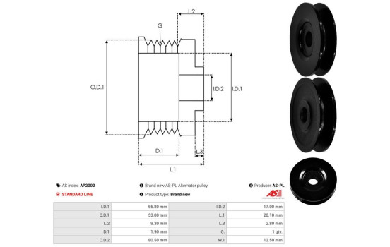 Belt pulley, alternator, Image 5