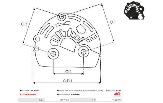 Protective cover, alternator/dynamo, Image 2