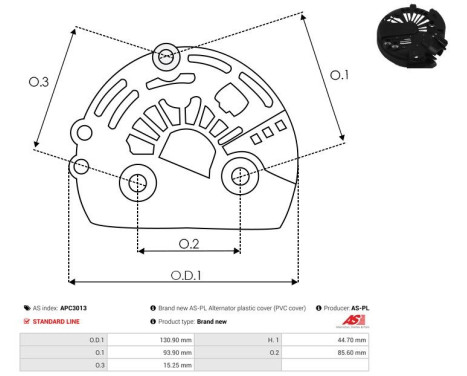 Protective cover, alternator/dynamo, Image 2