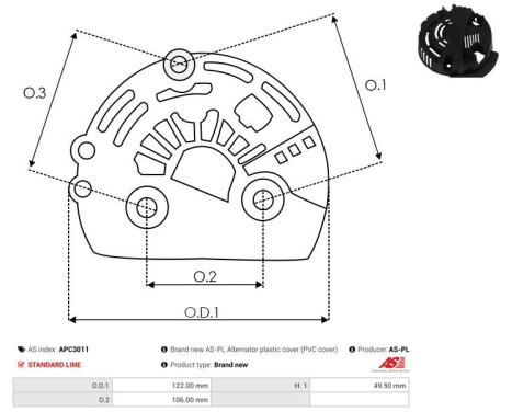 Protective cover, alternator/dynamo, Image 2