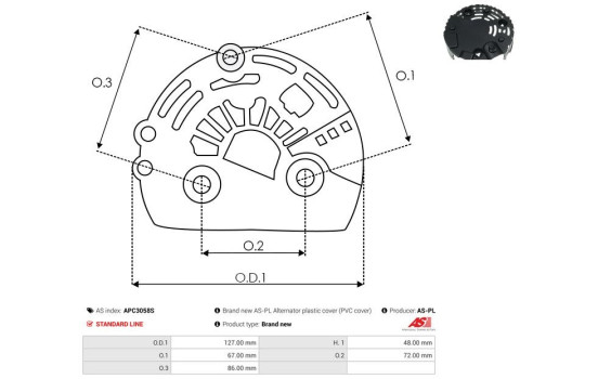 Protective cover, alternator/dynamo, Image 2