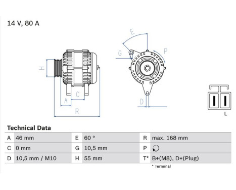 Alternator 0 986 084 210 Bosch, Image 2