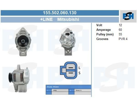 Alternator 155.502.060.130 PlusLine
