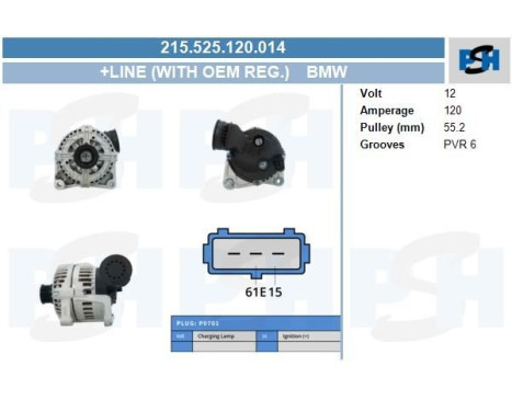 Alternator 215.525.120.014 PlusLine
