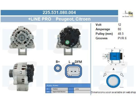 Alternator 225.531.080.004 PlusLine