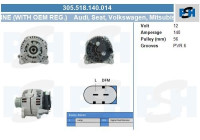Alternator 305.518.140.014 PlusLine