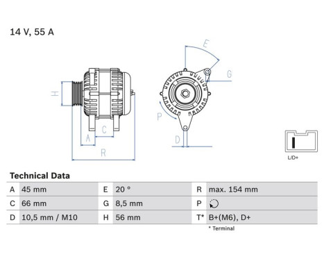 Alternator 3279 Bosch, Image 2