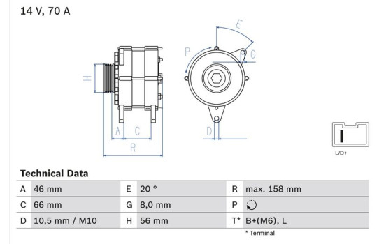Alternator 3685 Bosch, Image 2