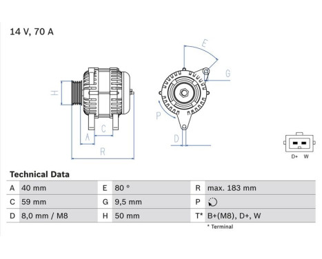 Alternator 3807 Bosch, Image 2