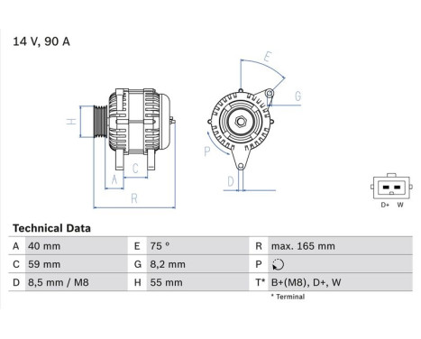 Alternator 3838 Bosch, Image 2