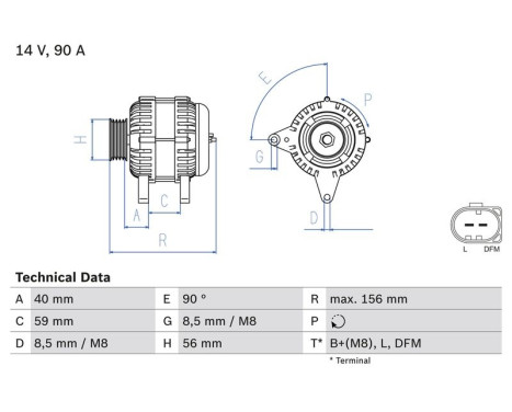 Alternator 4150 Bosch, Image 2