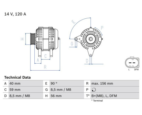 Alternator 4186 Bosch, Image 2