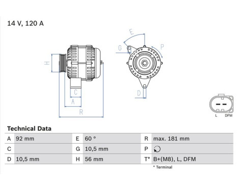 Alternator 4255 Bosch, Image 2