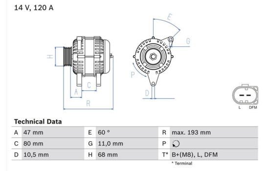 Alternator 4282 Bosch, Image 2