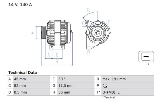 Alternator 4284 Bosch, Image 2