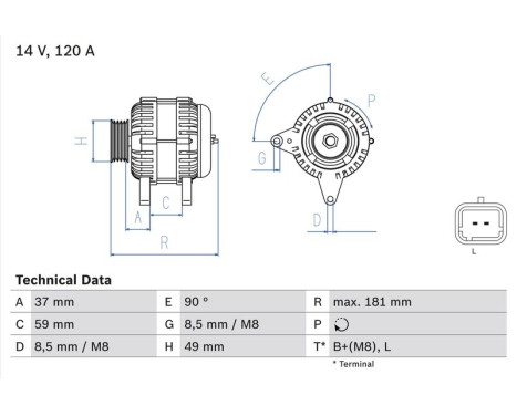Alternator 4510 Bosch, Image 2