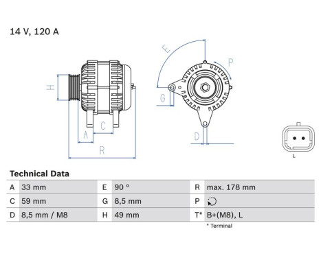 Alternator 4524 Bosch, Image 2
