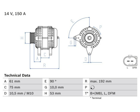 Alternator 4525 Bosch, Image 2