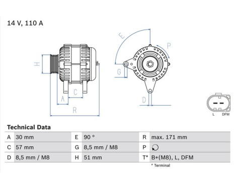 Alternator 4532 Bosch, Image 2