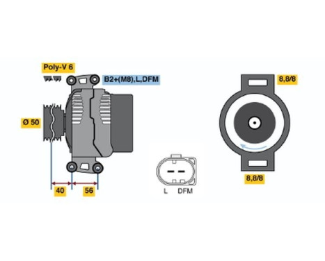Alternator 4542 Bosch, Image 3