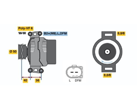 Alternator 4634 Bosch, Image 3