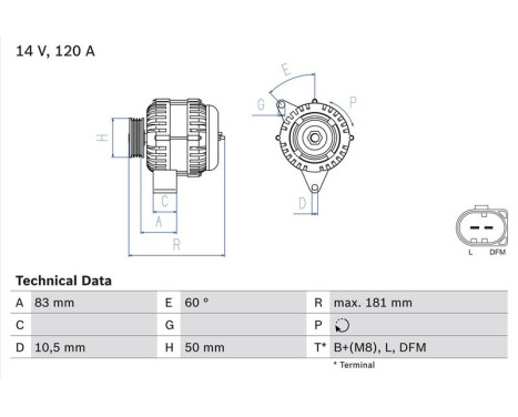 Alternator 4754 Bosch, Image 2