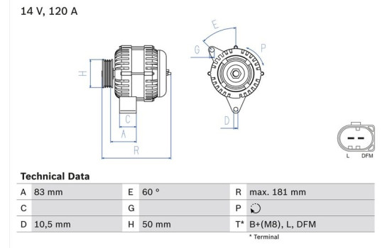 Alternator 4754 Bosch, Image 2