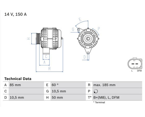 Alternator 4755 Bosch, Image 2