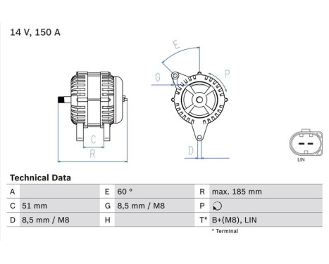 Alternator 4838 Bosch, Image 2