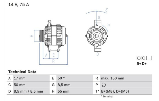 Alternator 4908 Bosch, Image 2
