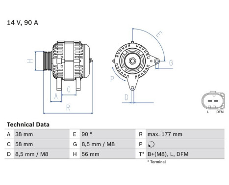 Alternator 4910 Bosch, Image 2