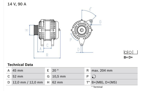 Alternator 4961 Bosch, Image 2