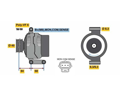 Alternator 4967 Bosch, Image 3