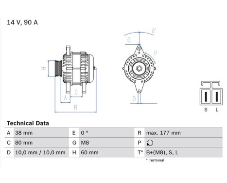 Alternator 4980 Bosch, Image 2